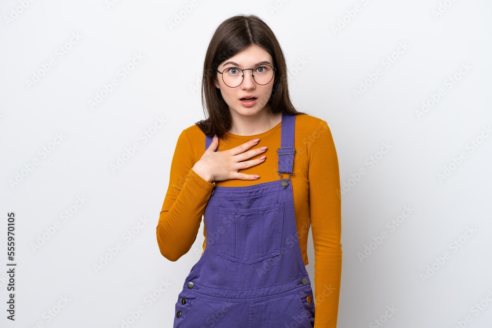 Young Russian woman isolated on blue background pointing to oneself Young Russian woman isolated on blue background pointing to oneself