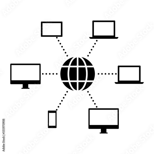 Internet, networks and connected devices icon