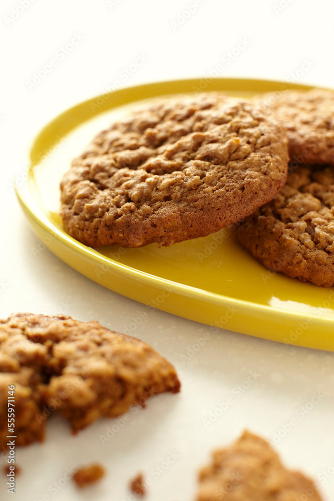 Close-up of Cookies on Plate, Studio Shot Close-up of Cookies on Plate, Studio Shot