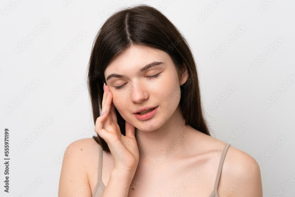 Young pretty Russian woman isolated on white background . Portrait Young pretty Russian woman isolated on white background . Portrait