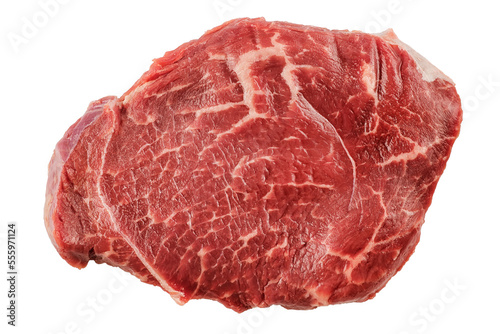 Obraz na płótnie Fresh raw beef steak. Top view isolated png with transparency w salonie
