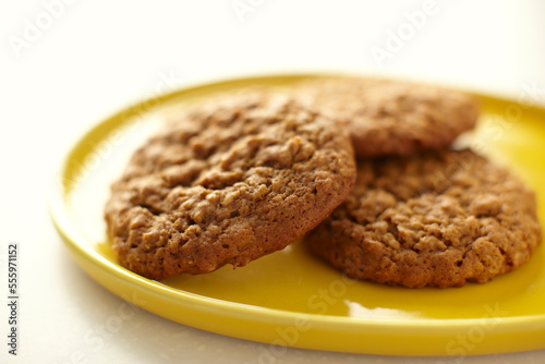 Close-up of Cookies on Plate, Studio Shot photo