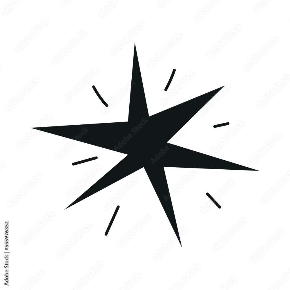 Hand drawn sparkling star. Retro abstract illustration with hand drawn sparkle for celebration design. Geometric shape. Hand drawn sparkling star. Retro abstract illustration with hand drawn sparkle for celebration design. Geometric shape.