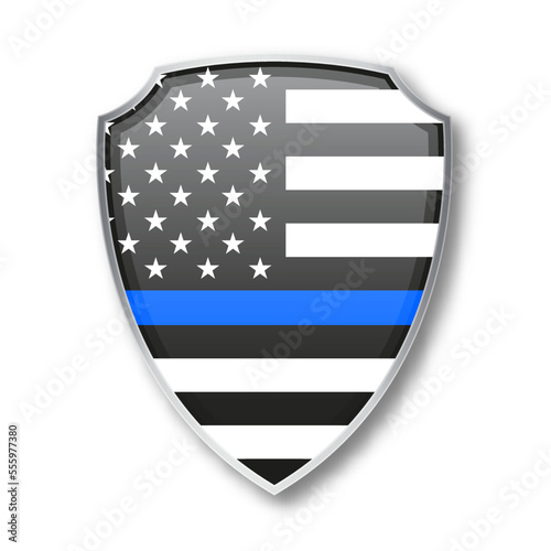 Shield with Law Enforcement Support Flag. EPS10 vector