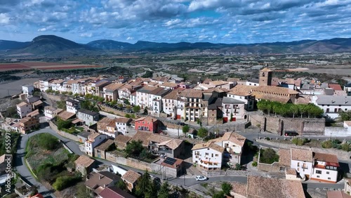 Aerial view from a drone. Berdun. Municipality of the Canal de Berdún.The Jacetania. Huesca, Aragon, Spain, Europe photo