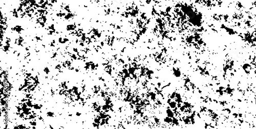 Monochrome texture composed of irregular graphic elements. Distressed uneven grunge background. Abstract vector illustration. Overlay for interesting effect and depth. Isolated on white background.