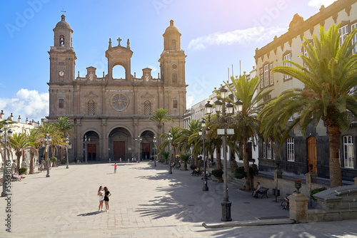 Cathedral of Santa Ana in Las Palmas, Canary Islands on a sunny day