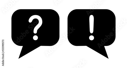 ikona czatu z wykrzyknikiem i znakiem zapytania