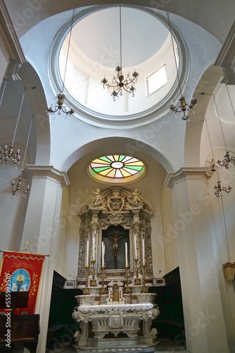 Interior of the church of San Remigio in Fosdinovo, Tuscany, Italy