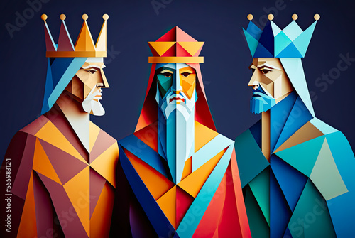 Vászonkép Three Kings Day, Epiphany design, background, graphic