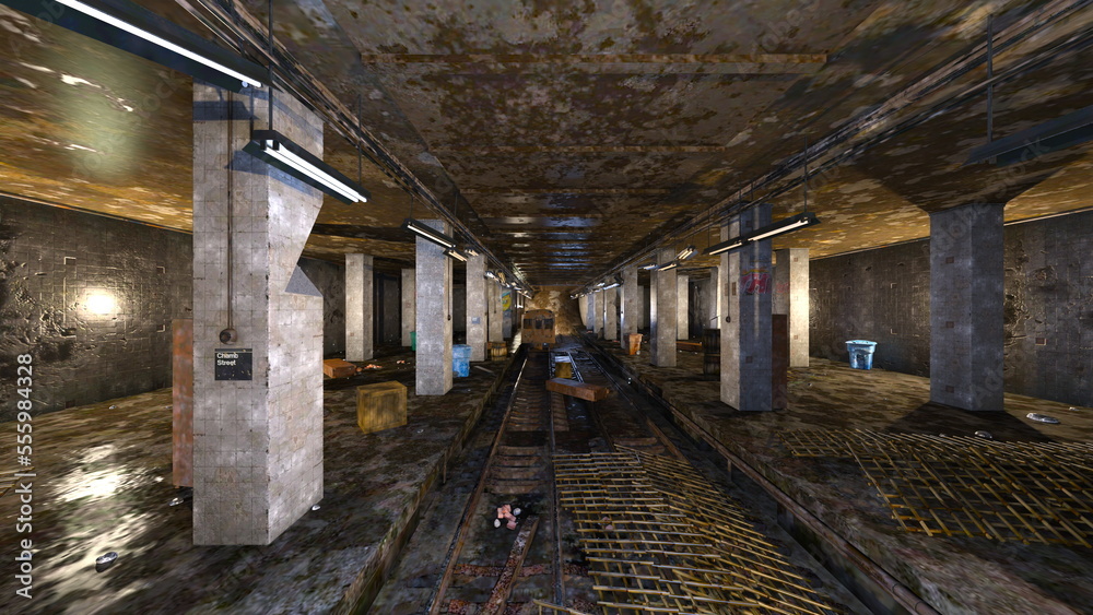 Obraz premium 廃墟駅