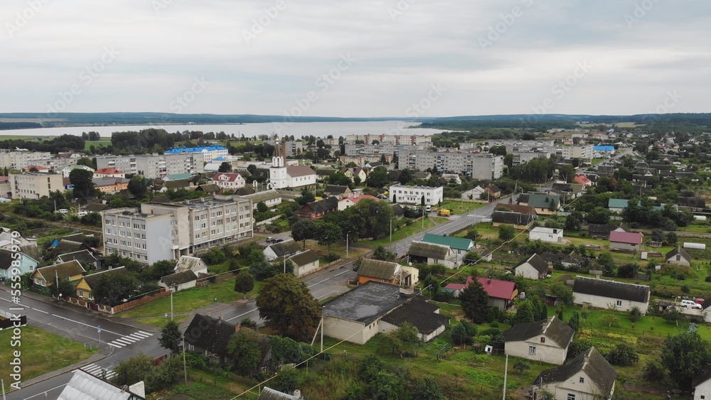 Belorussian Village Zelva. Aerial view.