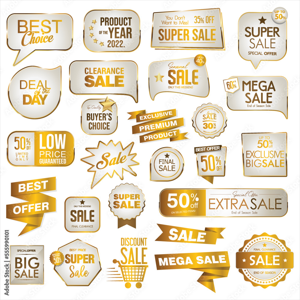 Super sale golden retro badges and labels collection
