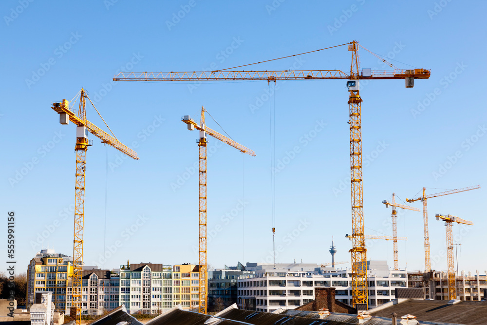 Construction Cranes, Dusseldorf, Germany