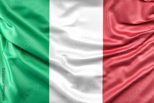Ruffled Flag of Italy. 3D Rendering