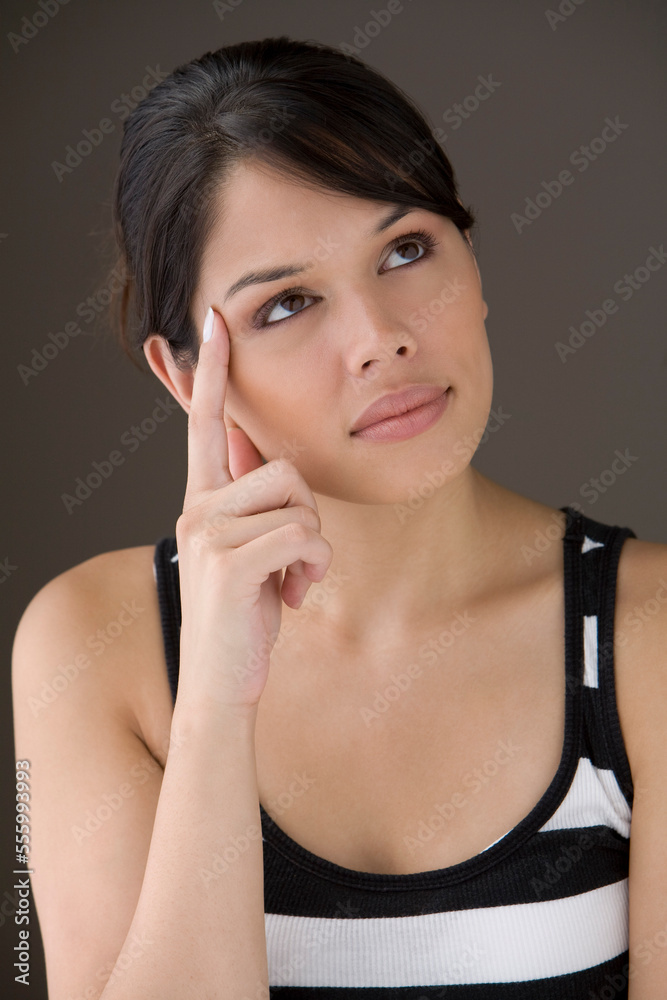 Portrait of Woman Looking Thoughtful Portrait of Woman Looking Thoughtful