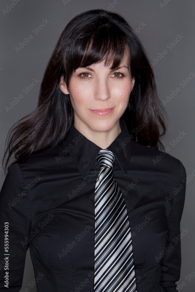 Portrait of Woman wearing Shirt and Tie Portrait of Woman wearing Shirt and Tie