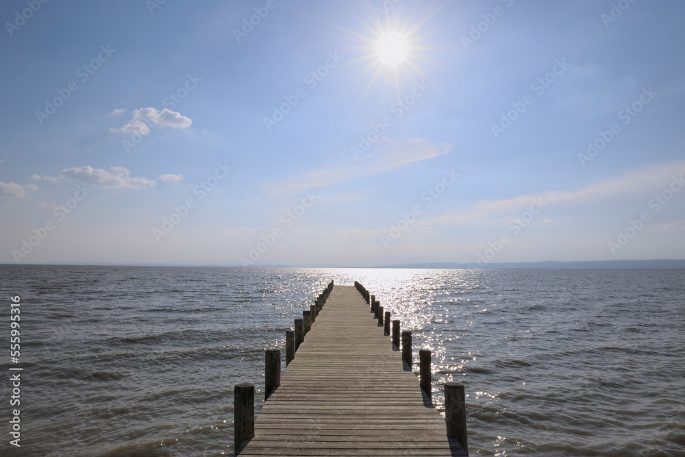 Dock on Lake Neusiedl, Austria Dock on Lake Neusiedl, Austria