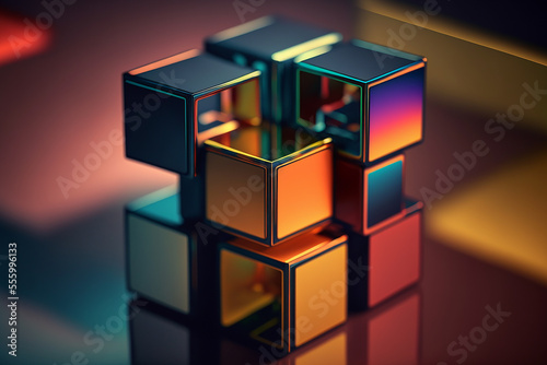 Render of a colorful cubes 