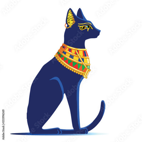 Illustration vector egyptian cat without background