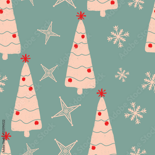 Beautiful Xmas pattern with ornaments. Christmas wrapping paper concept