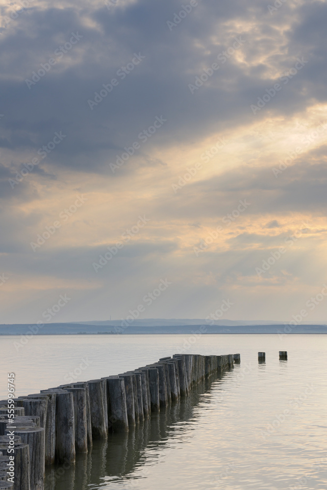 Sunset over Lake Neusiedl, Illmitz, Burgenland, Austria Sunset over Lake Neusiedl, Illmitz, Burgenland, Austria