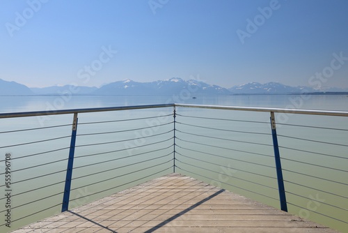 Observation Deck on Lake Chiemsee, Seebruck, Bavaria, Germany photo