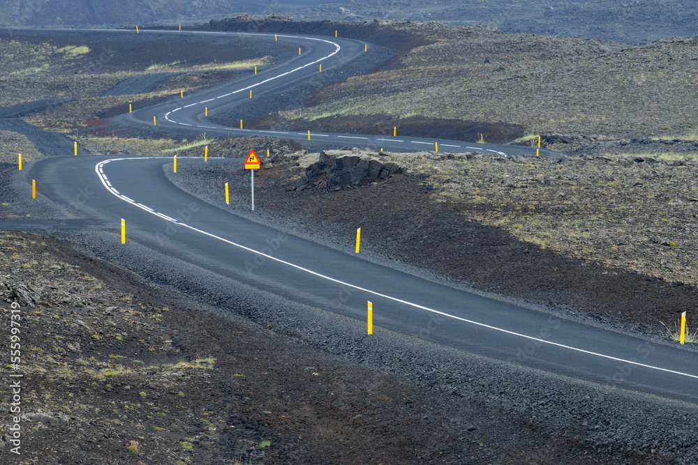 Empty Road, Grindavik, Rekjanes Peninsula, Iceland