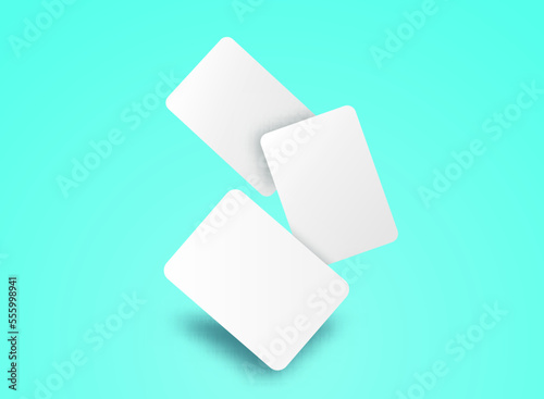 three square paper white business card background mockup stationery office 3 Plastic blank sticker sheet label banner template