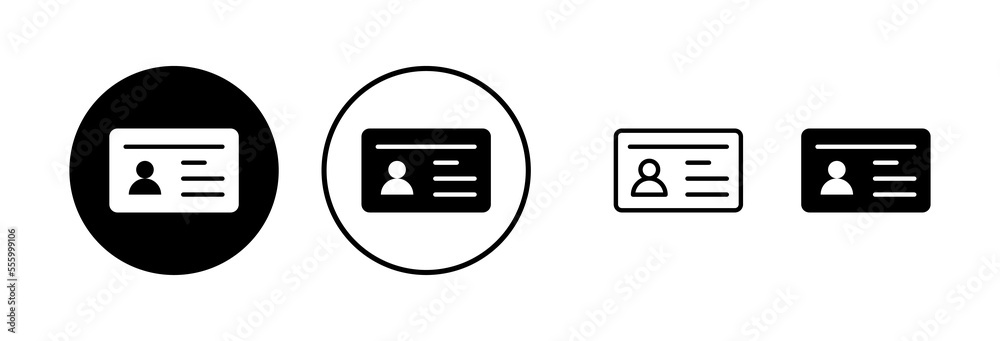License icon vector illustration. ID card icon. driver license, staff identification card License icon vector illustration. ID card icon. driver license, staff identification card