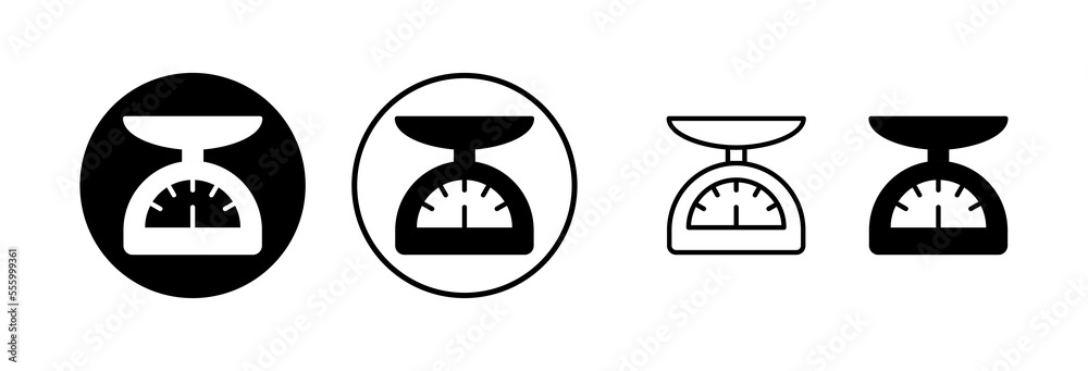 Scales icon vector illustration. Weight scale sign and symbol