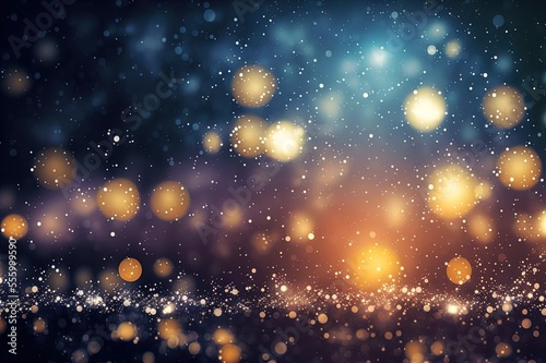 Bokeh as winter background wallpaper. Generative AI.