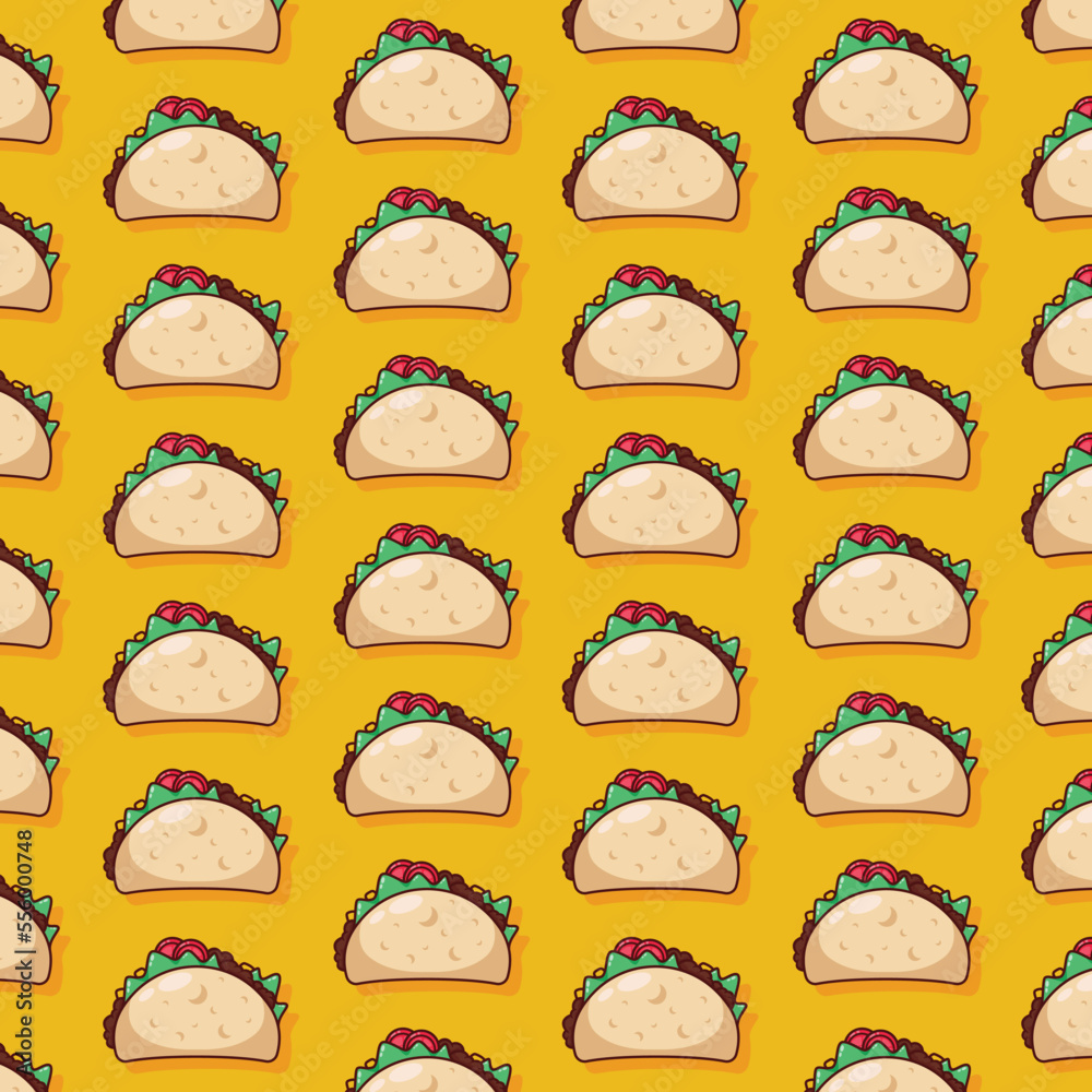 cute taco pattern illustration in flat design cute taco pattern illustration in flat design