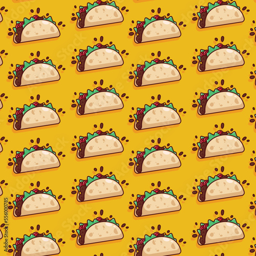 cute taco pattern illustration in flat design