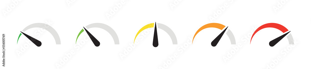 Speedometer simple icon set. Indicator concept, Vector 10 eps. Stock ...