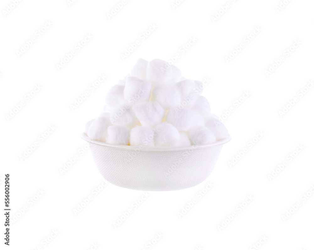 Cotton in bowl on transparent png Cotton in bowl on transparent png