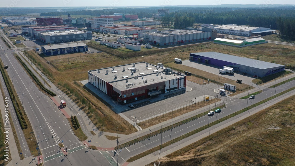 Belarus - 29.08.2022: Industrial building of a medical company - a resident of the Belarusian-Chinese industrial park Great Stone near Minsk. Production of medical equipment.