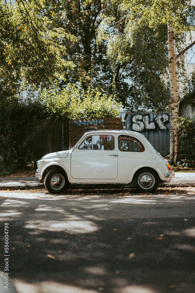 Classic old Fiat car on the street 