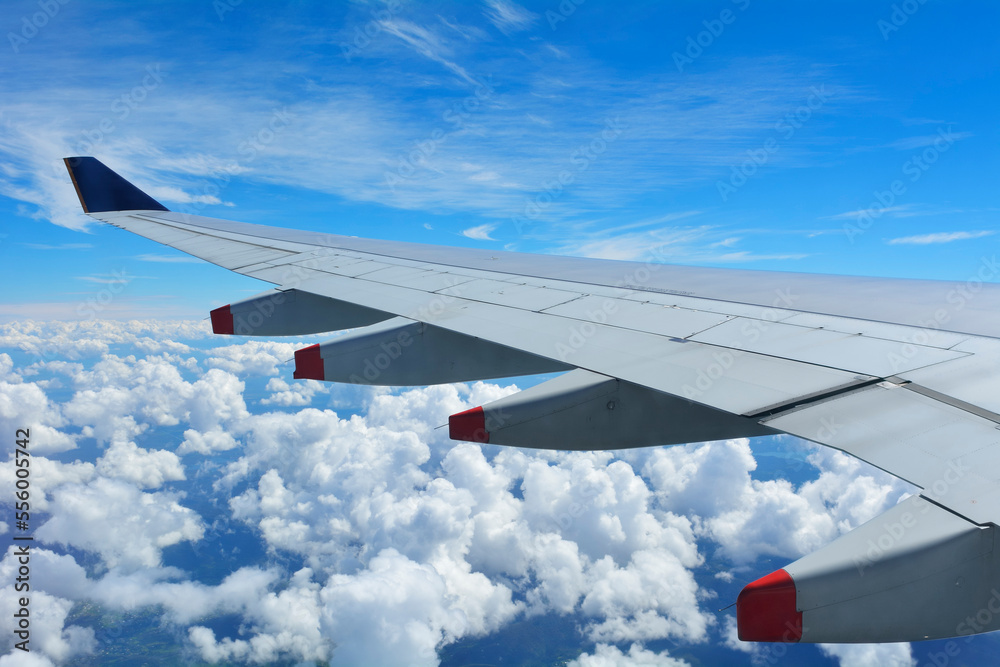 Aircraft Airbus A380 Wing During Flight over Queensland, Australia Aircraft Airbus A380 Wing During Flight over Queensland, Australia