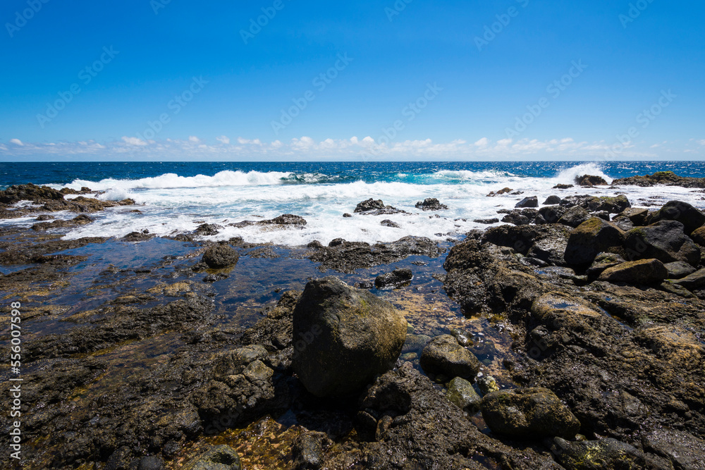 Lava Rock Coast at Los Barrancos, Tenerife, Canary Islands, Spain Lava Rock Coast at Los Barrancos, Tenerife, Canary Islands, Spain