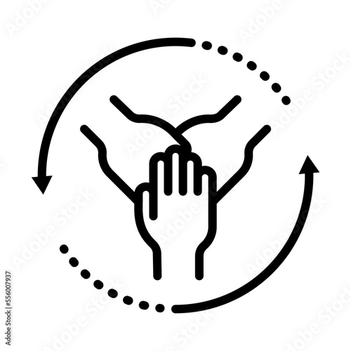 Conjunto de icono de colaboración. Equipo de trabajo, apoyo, asociación. Ilustración vectorial