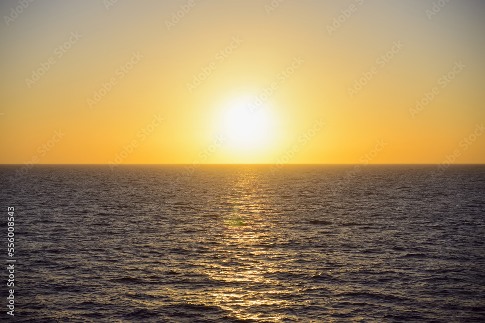 Yellow sunrise over the North Sea, Netherlands Yellow sunrise over the North Sea, Netherlands