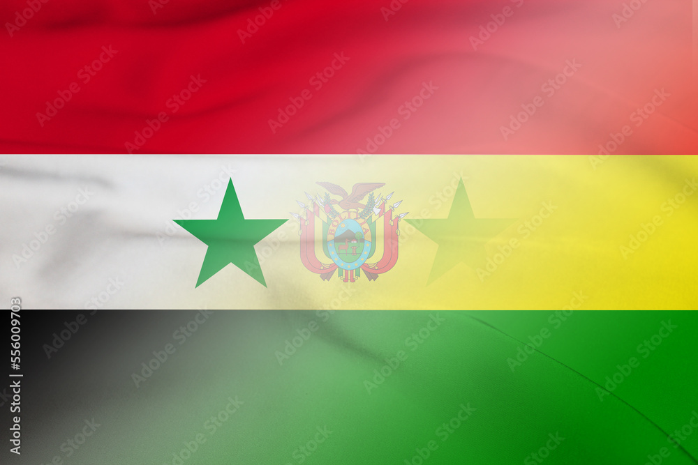 Syria and Bolivia national flag international relations BOL SYR Syria and Bolivia national flag international relations BOL SYR