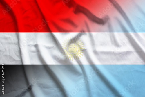 Yemen and Argentina state flag international contract ARG YEM photo