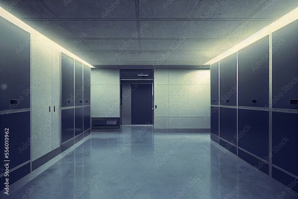 Long, empty hospital corridor ,made with Generative AI Long, empty hospital corridor ,made with Generative AI