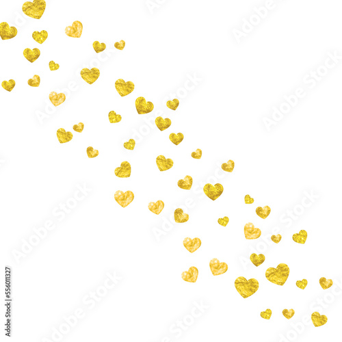 Fototapeta Naklejka Na Ścianę i Meble -  Heart Offer. Romantic Sparkle For Discount. Luxury Frame. Gold Art Splatter. Modern Design For Anniversary. Yellow Romance Voucher. Golden Heart Offer.