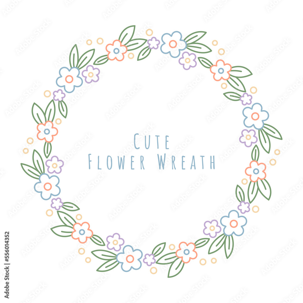 simple and cute flower wreath vector illustration simple and cute flower wreath vector illustration