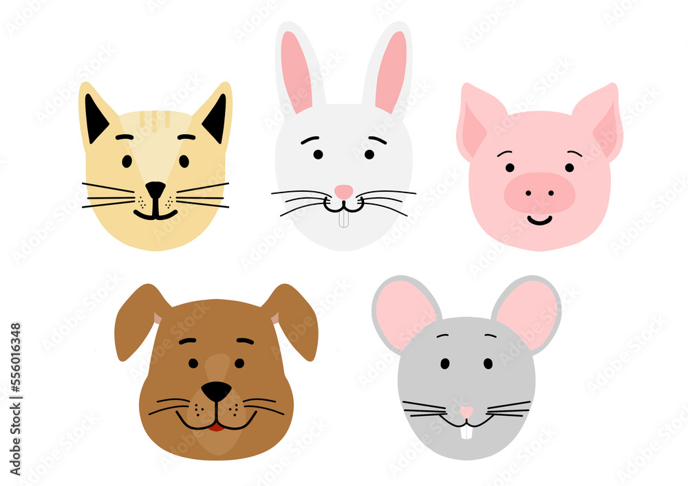 Set of funny cartoon animals Set of funny cartoon animals