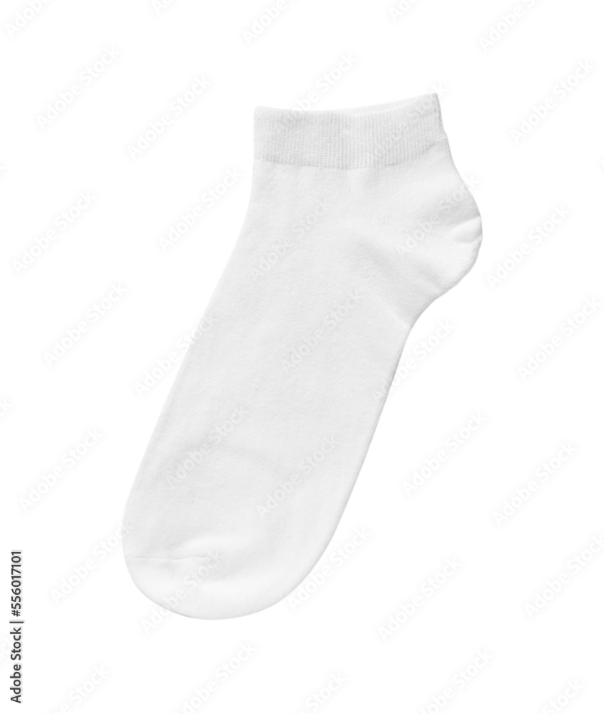 One sock isolated on white, top view One sock isolated on white, top view