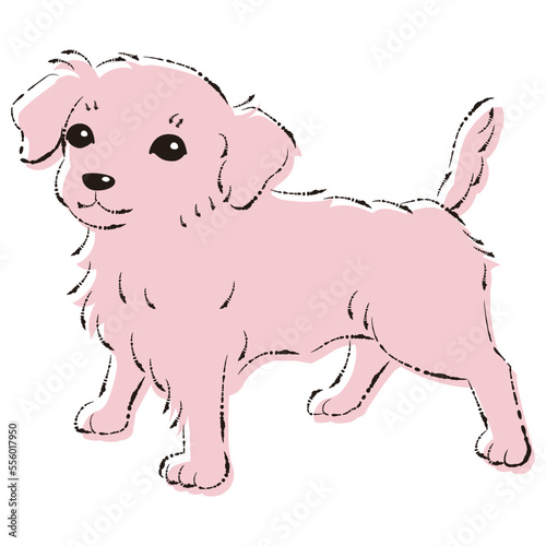 チワックスのイラスト（チワワとダックスフントのミックス犬）